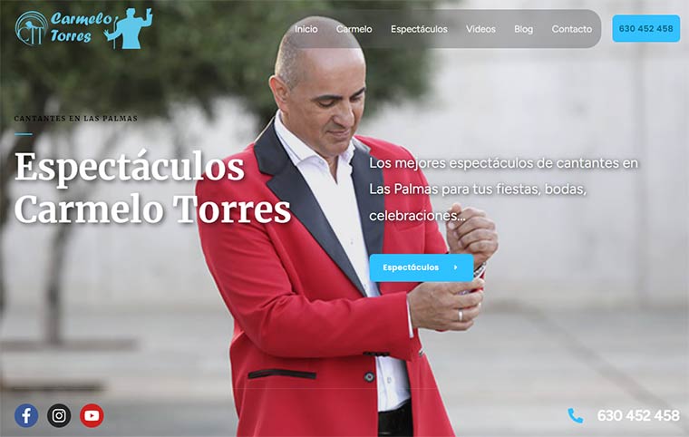 nuevo sitio web de Espectáculos Carmelo Torres